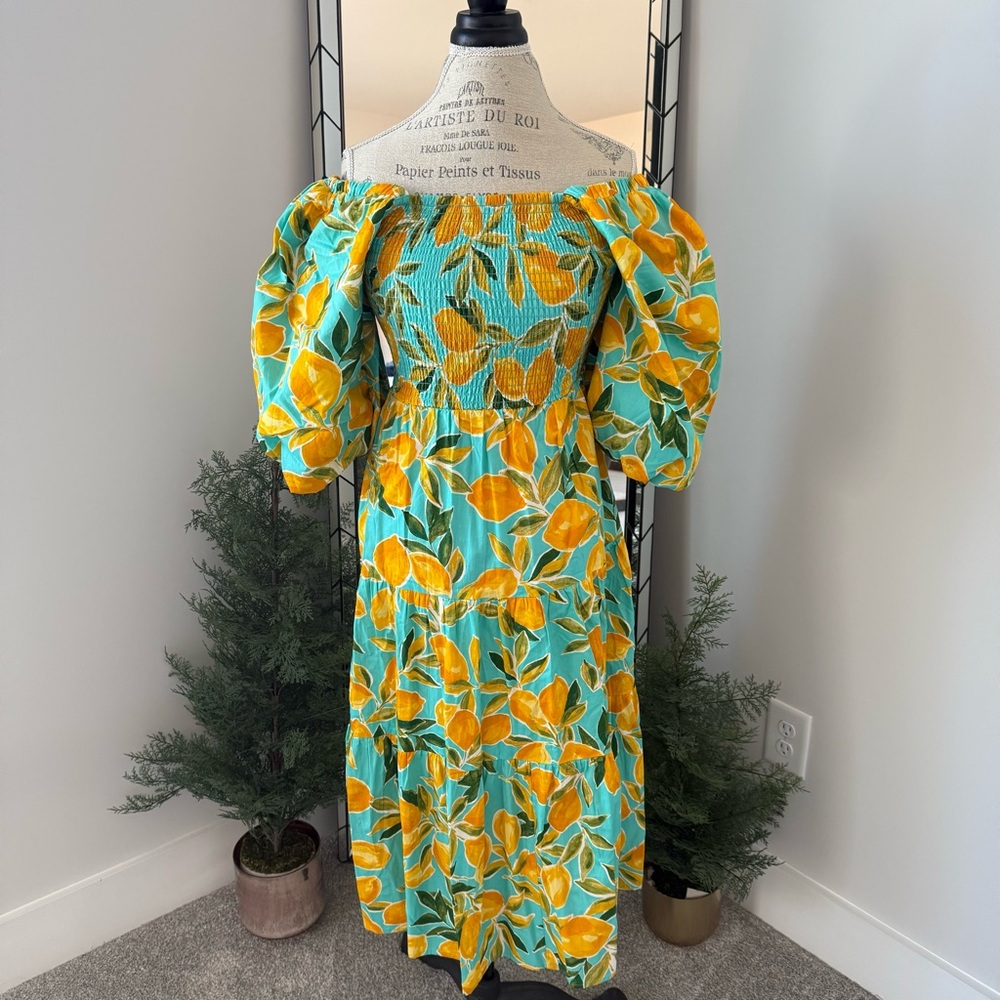 VICI | Floral/Lemon Off-Shoulder Dress